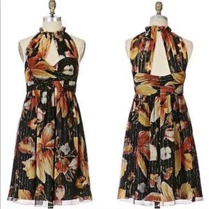 Anna Sui x Anthropologie lurex floral dress
